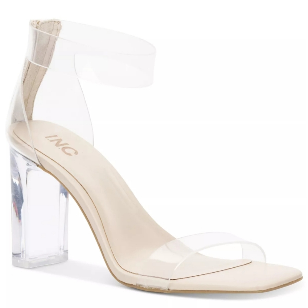 INC International Concepts Makenna Two-piece Clear Vinyl Dress Sandals 11 - Picture 1 of 9